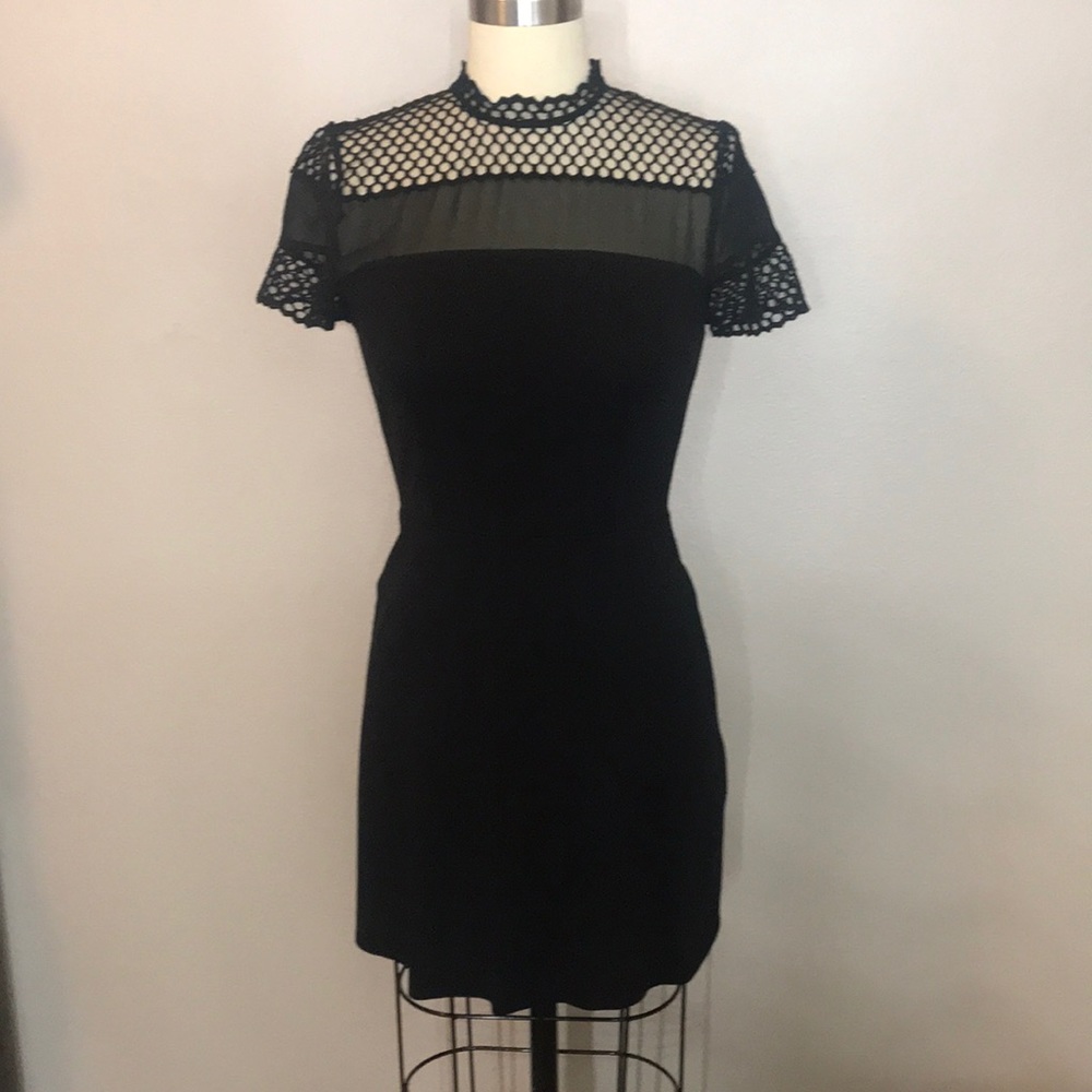 Sandro Black lace detail dress